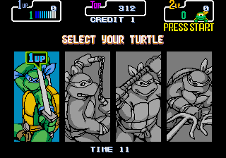 Teenage Mutant Hero Turtles (UK 2 Players, set 1) Screenshot 1